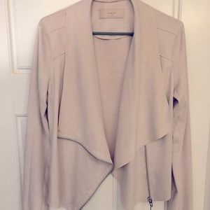 Suede zip open collar jacket or blazer
